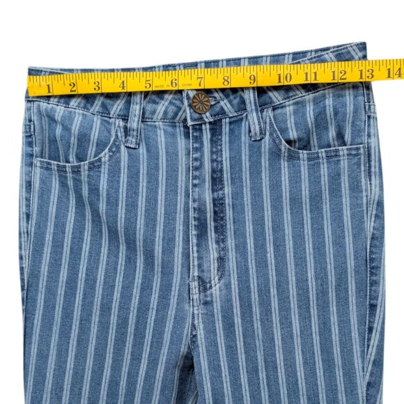 Show Me Your Mumu Berkeley Bells Fountain Jeans Womens Blue Stripe Flare Size 26 - Picture 7 of 11